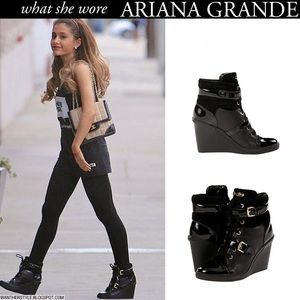 MK Leather Wedge Sneakers